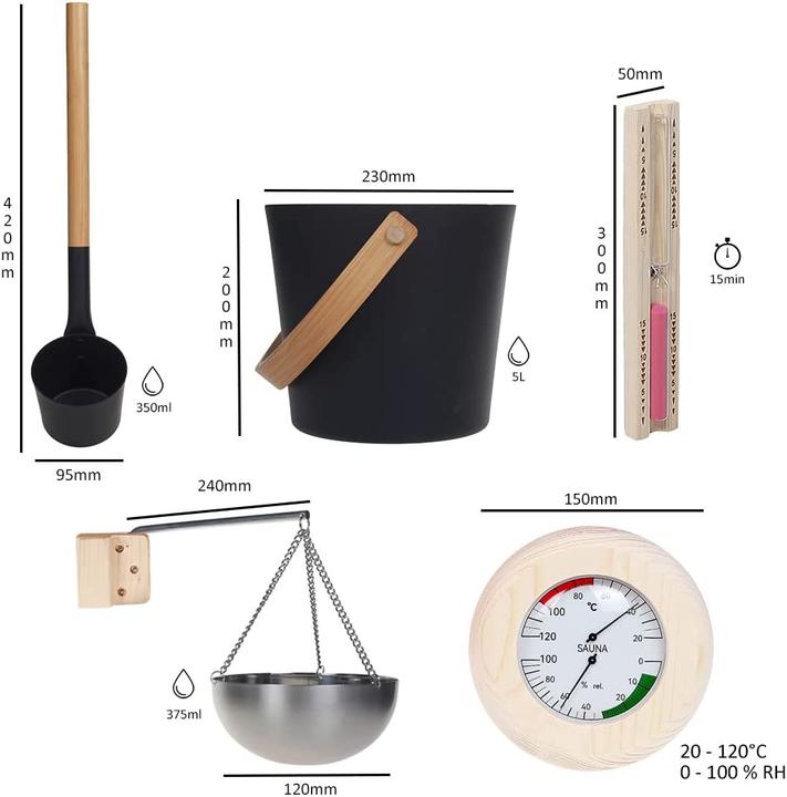 Actual product image Saunainter Sauna accessories set