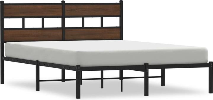 Immagine prodotto VidaXL Struttura letto con testiera in metallo letto matrimoniale in rovere marrone 180x200cm (180 x 200 cm)