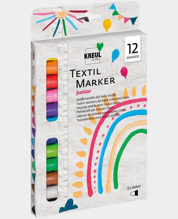 Actual product image Kreul T-Shirt Painter (Black, Brown, Light blue, Green, Violet, Pink, 4 mm, 12 x)