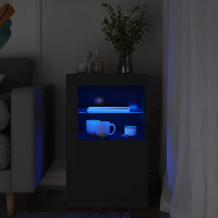 Produktbild VidaXL Beistellschrank mit LED-Leuchten Schwarz (41 x 37 x 67 cm)