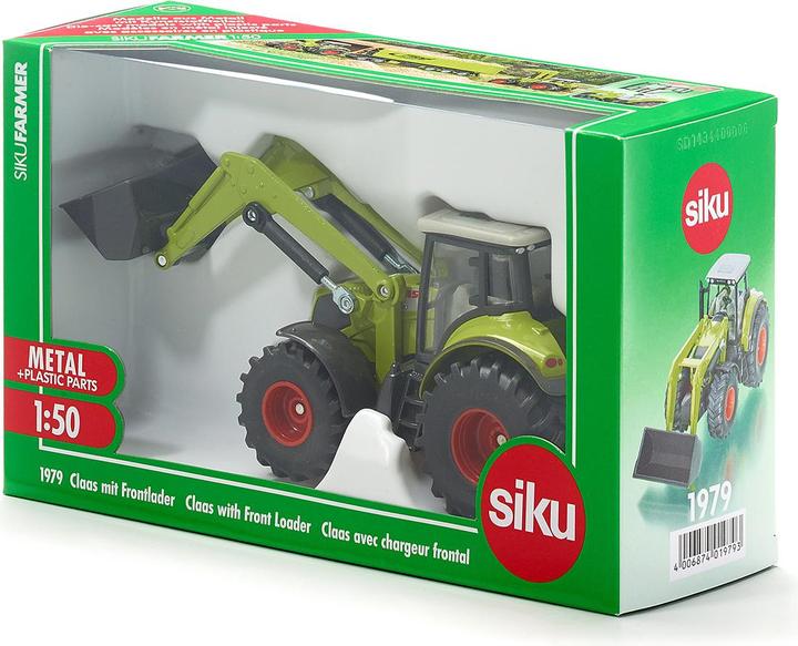 Actual product image Siku 1979 vorne Claas mit Lader 01:50