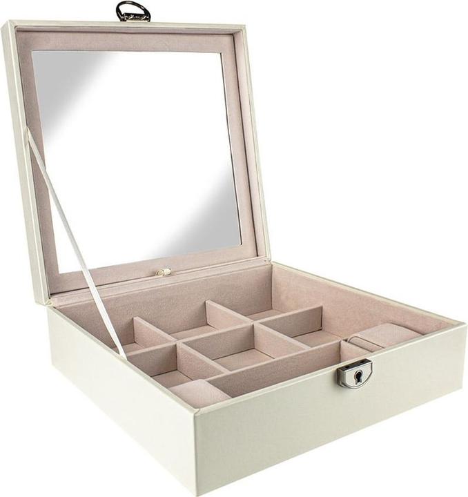 Image du produit JTI Boîte à bijoux matelassée avec boîte de voyage - Blanc