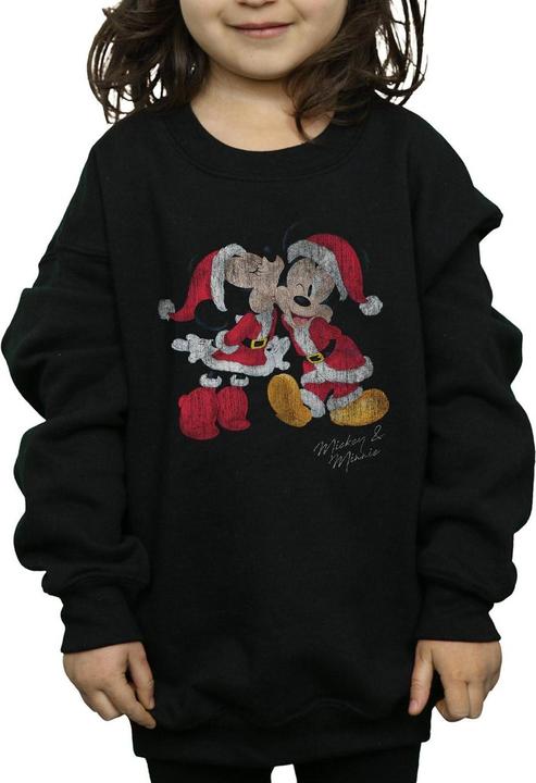 Actual product image Disney Girls Mickey And Minnie Christmas Kiss Sweatshirt (152, 158)
