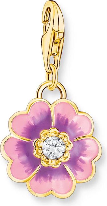 Produktbild Thomas Sabo Charm-Anhänger Blume Flower Violett vergoldet (Emaille, Silber 925)