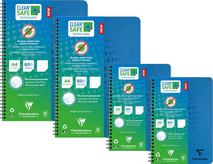 Actual product image Clairefontaine EXACOMPTA spiral notebook Clean Safe (A4, Lined, Soft cover)