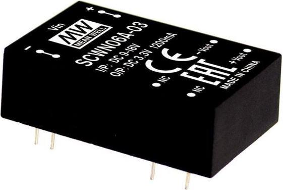 Productafbeelding MeanWell DC/DC-omvormer 18... 36V 5V 1A 6W
