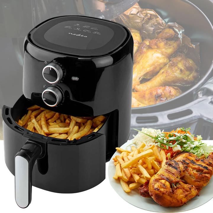 Produktbild Nedis Heissluft Friteuse | 3 l | Timer: 30 min | Analog | Schwarz (EU-Stecker)