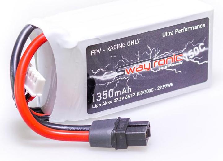 Immagine prodotto Swaytronic SWAY-FPV LiPo 6S 22.2V 1350mAh 150C XT60 (22.20 V, 1350 mAh)
