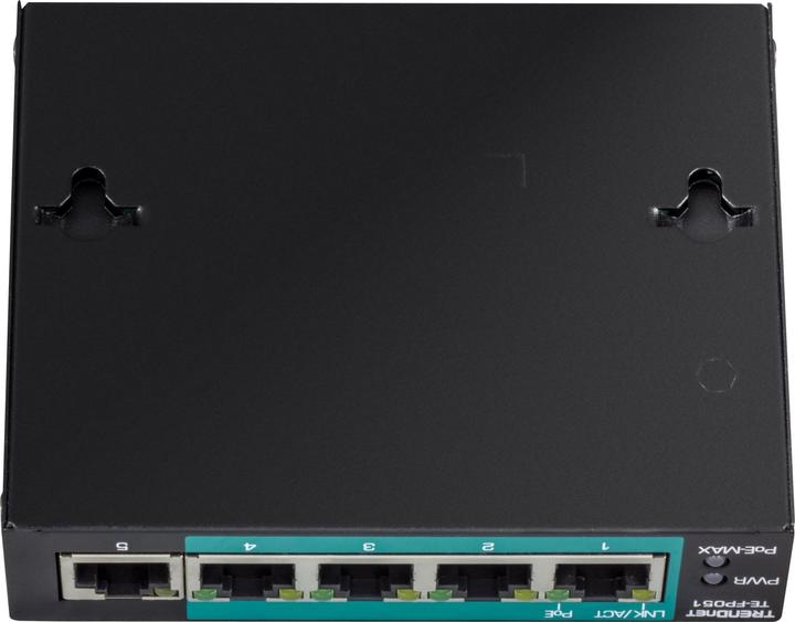Produktbild Trendnet TE-FP051 Netzwerk-Switch Unmanaged Fast Ethernet (10/100) Power over Ethernet (PoE) Schwarz (5 Ports)