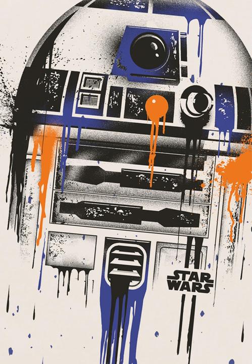 Immagine prodotto Star Wars Maglietta R2-D2 Goccia di Vernice Uomo (XL)