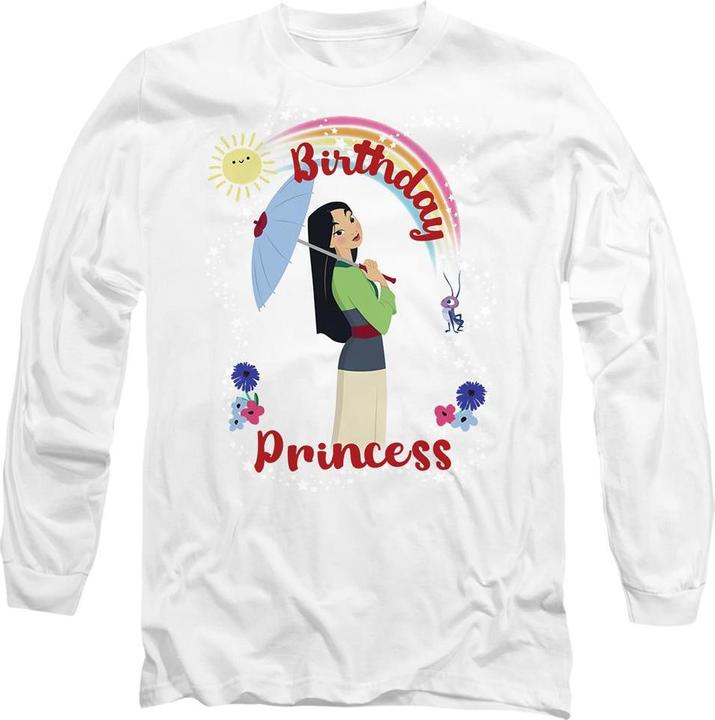 Actual product image Mulan Unisex Adult Birthday Princess And Her Lucky Cricket T-Shirt (S)
