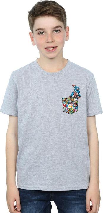 Image du produit - T-shirt CAPTAIN AMERICA FAUX POCKET - Garçon (116)