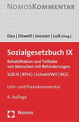 Produktbild Sozialgesetzbuch IX (Deutsch, Jacob Joussen, Steffen Luik, Franz Josef Düwell, Dirk H. Dau, 2021)
