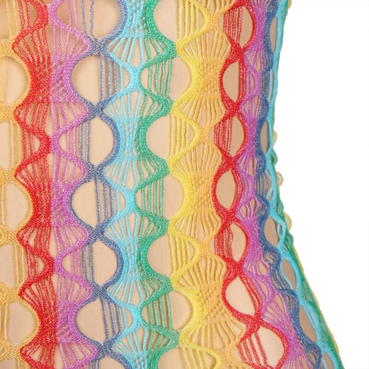 Image du produit Subblime 952365 Rainbow Bodystocking en filet avec épaules libres Une taille (Taille unique)