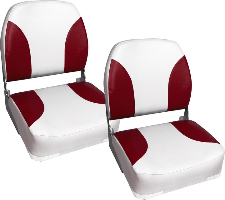 Immagine prodotto Pro-Tec Sedile da barca Riccione set di 2 sedili in similpelle pieghevoli rosso/bianco
