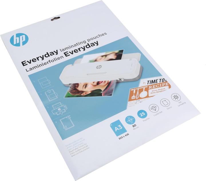 HP Laminierfolie Everyday A3, 80 µm, 25 Stück, Glänzend (A3, 25 Stück, 80 µm)