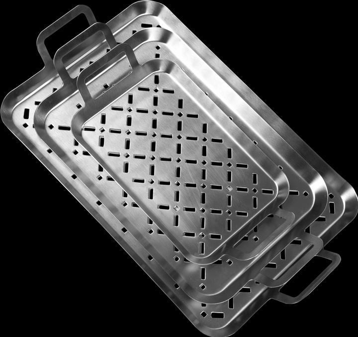 Actual product image Grill & More Essentials Grill tray set of 3, stainless steel