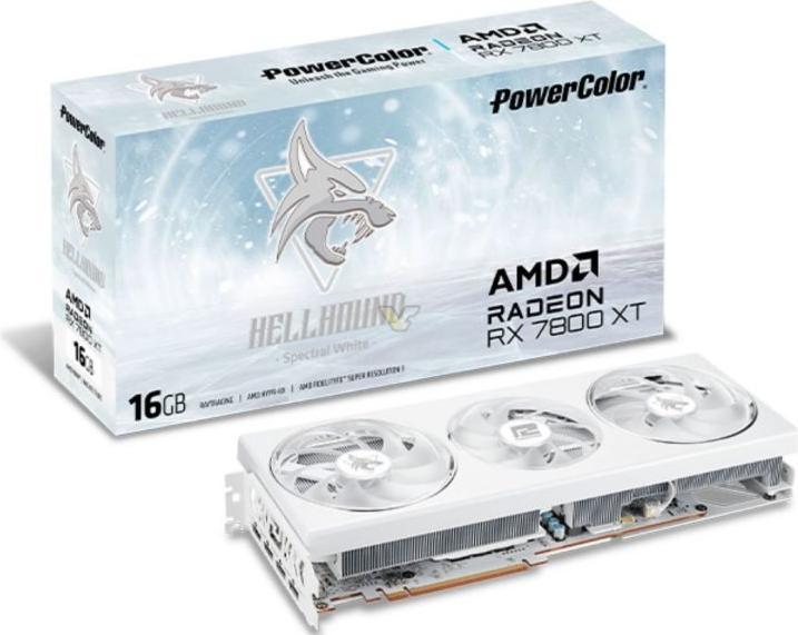Actual product image Powercolor RX 7800XT Spectral White Hellhound (16 GB)