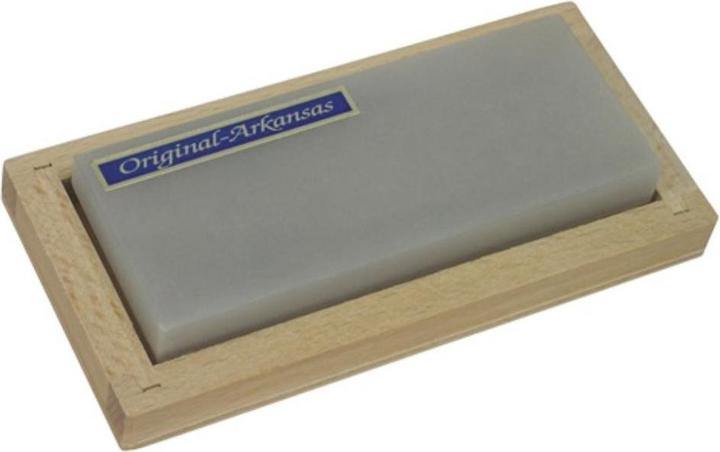 Actual product image Friedrich Müller Sharpening Stone L100xW40mm Natural Arkansas Fine in Wooden Box