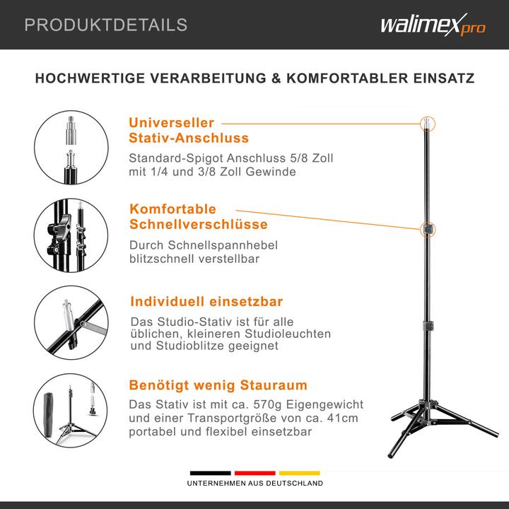 Produktbild Walimex WT-802 Lampenstativ, 108cm (108 cm, 2.50 kg)