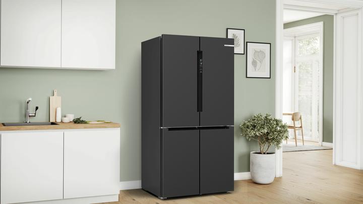 Produktbild Bosch Hausgeräte Serie 6 KFN96AXEA, Freestanding, French door, Black, Touch, LED, On door (605 l)