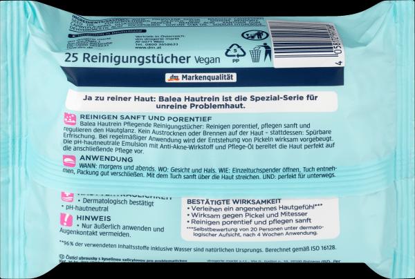 Actual product image dm Balea Skin Clean Nourishing Cleansing Wipes (Cleaning cloths)