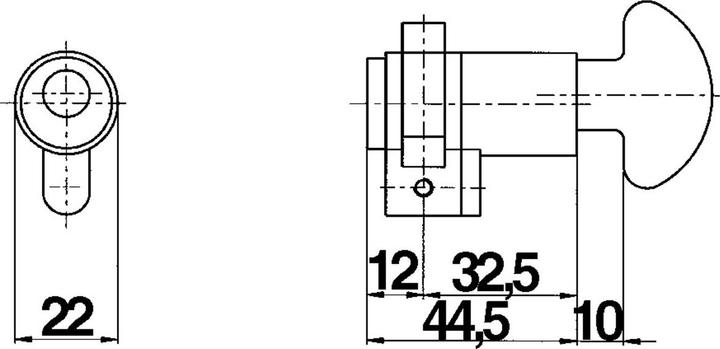 Productafbeelding Mega Draaiknop halve cilinder (Draaiknop cilinder, Halve cilinder)