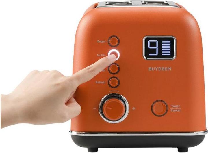 Immagine prodotto Buydeem Tostapane automatico in metallo a 2 fette Toster, modello DT730E, colore Rosso Koi, EU (Spina UE)