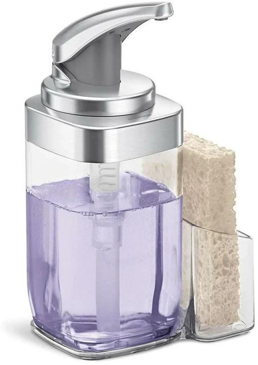 Productafbeelding Simplehuman Zeepdispenser met caddy 650 ml, zilver/transparant