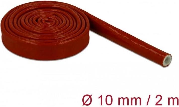 Produktbild Delock Feuerfester Schutzschlauch silikonbeschichtet 2 m x 10 mm rot (Kabeldurchlass, 200 cm)