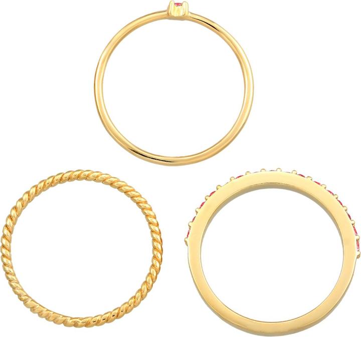 Produktbild Elli Ring Set Multi-Color Pastell Kristalle 925 Silber (62, 925 Silber)