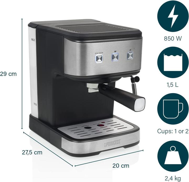 Actual product image Princess Espresso machine with portafilter