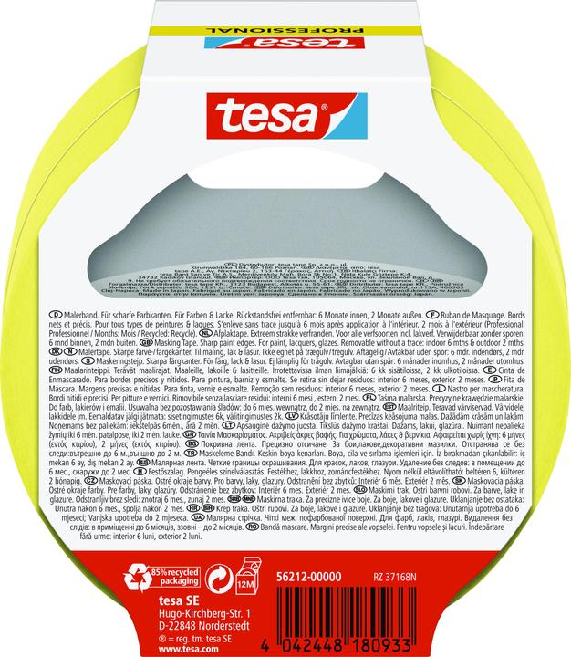 Produktbild tesa 2x Malerkrepp PROFESSIONAL, Malerband für besonders präzises Abkleben, Zweierpack (25 mm)