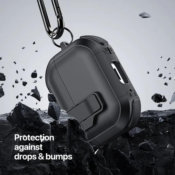 Productafbeelding Dux Ducis Headphone case - AirPods 4 PECP Series PC+TPU Cover with Hook Black (Hoes voor oplaadkoffer)