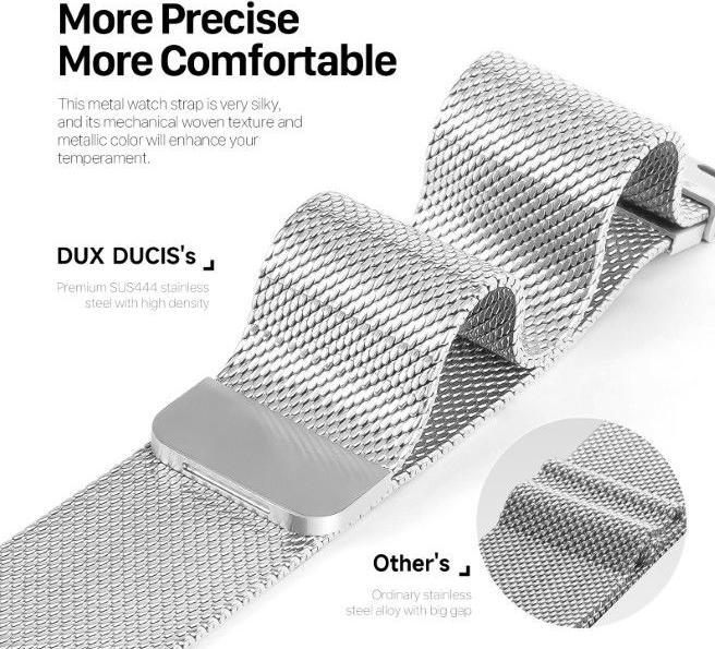 Actual product image Dux Ducis Milanese Pro Armband (40 mm, 38 mm, 41 mm, Stainless steel, Apple Watch Series 8, Apple Watch Series 5, Apple Watch SE (2022/2023), Apple Watch Series 7, Apple Watch Series 9, Apple Watch Series 4, Apple Watch Series 3, Apple Watch SE, Apple Watch Series 6)