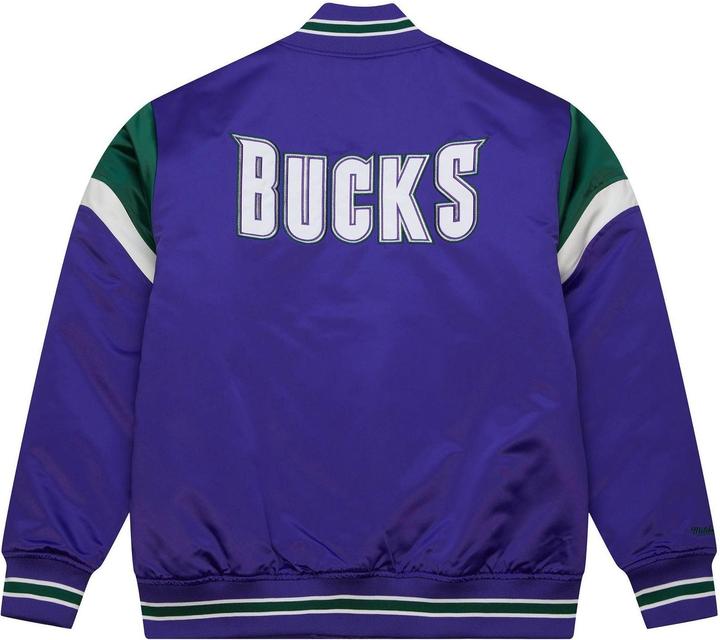 Actual product image Mitchell & Ness M&N Heavyweight Satin Jacket NBA Milwaukee Bucks - M (M)