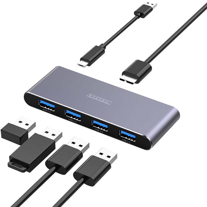 Xystec WLAN USB 3.0 hub with 4 individually switchable ports (4 ports)