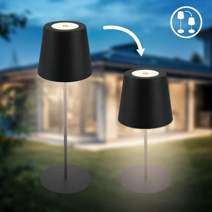 Produktbild B.K.Licht LED Akku Tischleuchte, IP44, 2,5W, schwarz