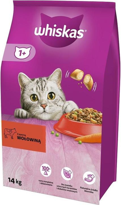 Actual product image Whiskas Cat Adult with Beef and Carrots 14kg (Senior, 1 pcs., 14000 g)