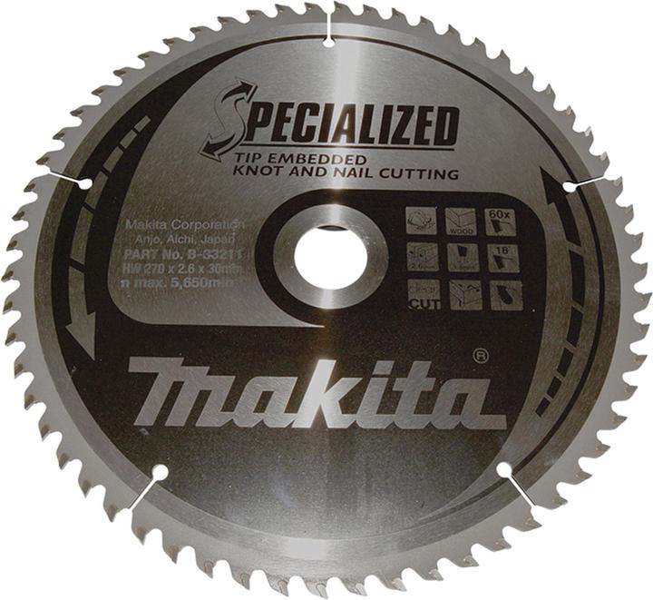 Actual product image Makita SPECIALIZED saw blade 270x30x60Z