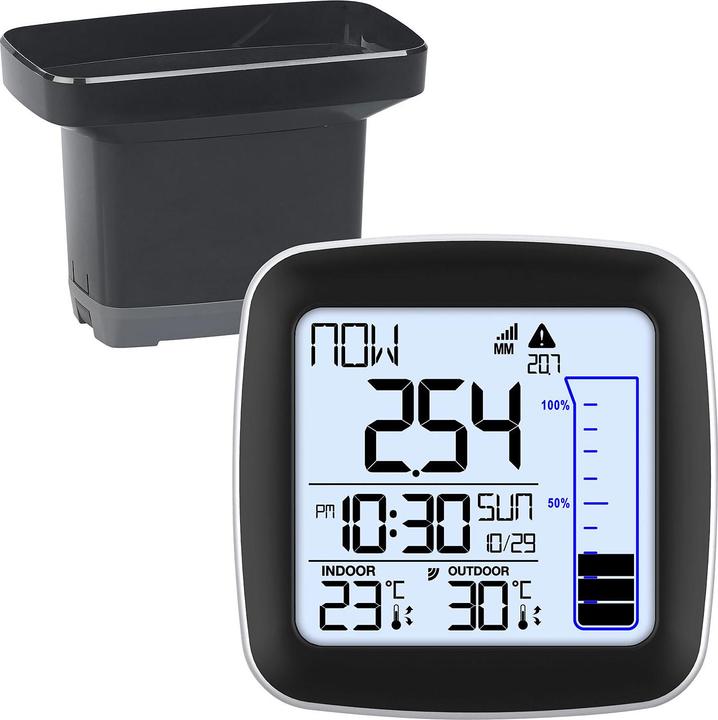 Infactory Digitale Funk-Wetterstation mit Aussensensor und Regenmesser