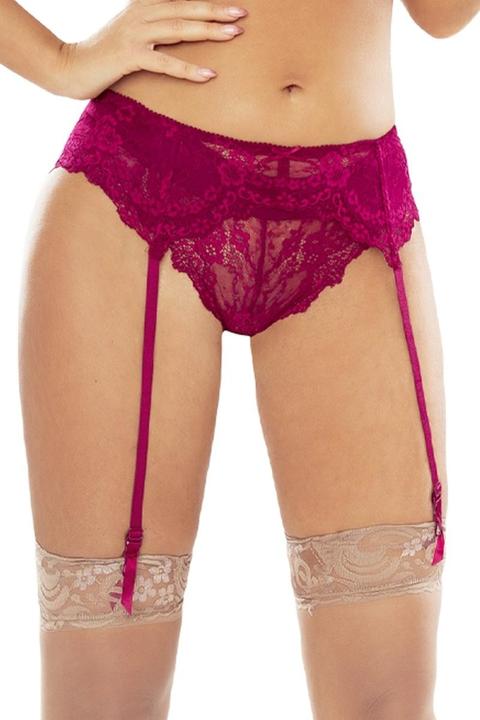 Actual product image Provocative Suspender belt in burgundy (XXL)