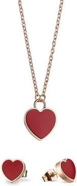 Bering Arctic Symphony 431-715-Rose Romantic Bronze Jewelry Set (Necklace. Earrings)