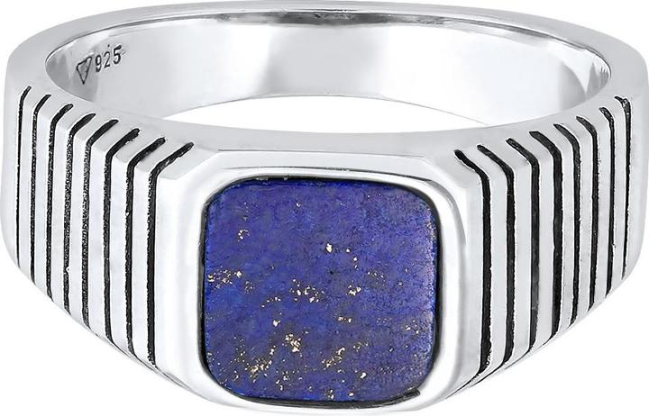 Immagine prodotto Kuzzoi Anello Uomo Signet Ring Sodalite Quadrato Argento 925 (64, 925 Argento)