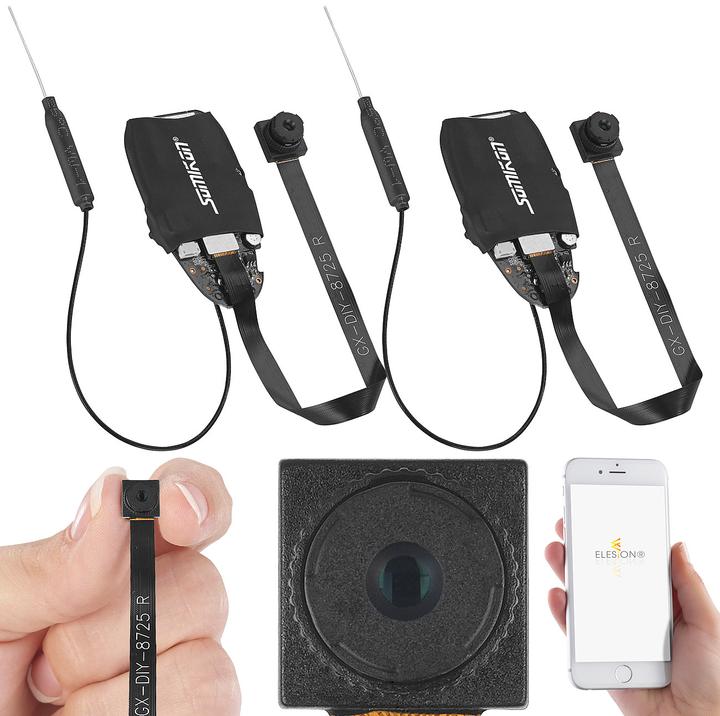 Produktbild Somikon 2er-Set WLAN-Full-HD-Micro-Einbau-Kamera