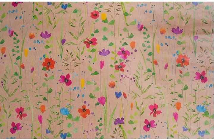 Artebene Papier cadeau Papier kraft Pré fleuri (Papier cadeau)