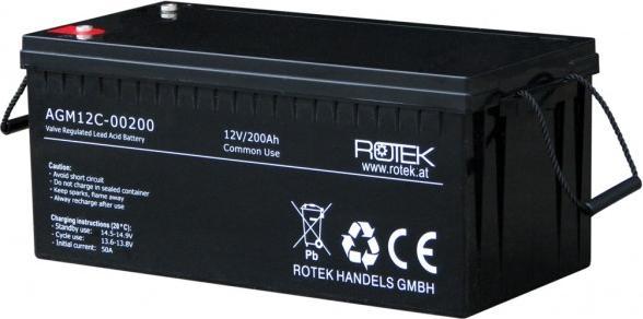 Image du produit Rotek - Blei Akkumulator AGM12C-0200 Standard 12V 200Ah (12 V, 200 Ah)