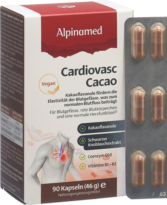 Immagine prodotto Alpinamed Cardiovasc Cacao Caps 90 Capsule (90 Pezzo/i, Pillole, 93 g)