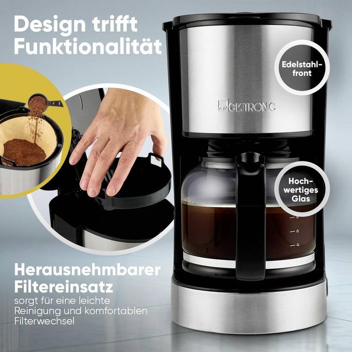 Produktbild Clatronic KA 3808 Kaffeemaschine Edelstahl Fassungsvermögen Tassen=12 Warmhalte (EU-Stecker)