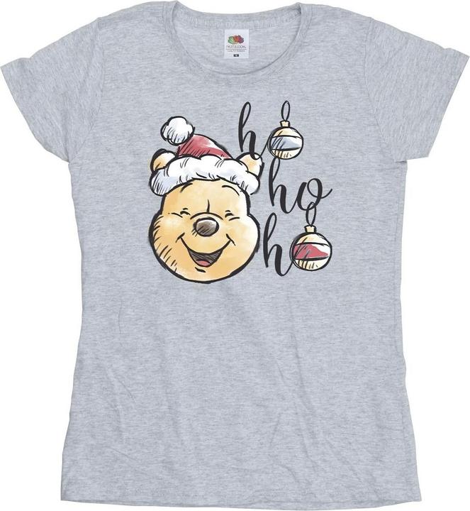Actual product image Disney Womens/Ladies Winnie The Pooh Ho Ho Ho Baubles Cotton T-Shirt (XXL)